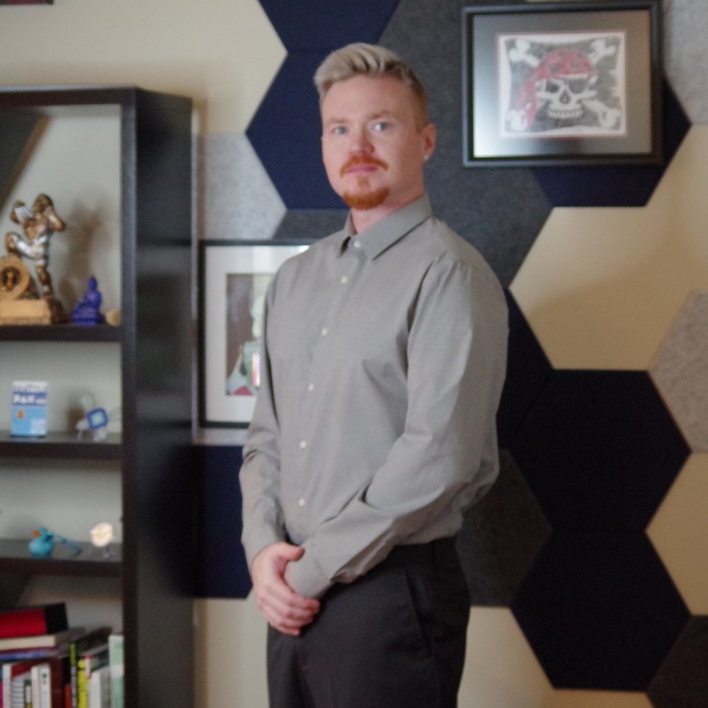 Perry Ellis Grey Button Down Sz L